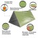 The universal “adventure” (transformed into a tent, sleeping bag), green