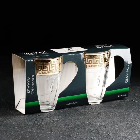 Set of glass mugs Baroque, 325 ml, 2 pcs-2