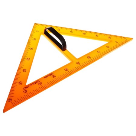 Set for the school board, 5 items: 2 triangles, 1 transporter, 1 circuit, 1 ruler-2