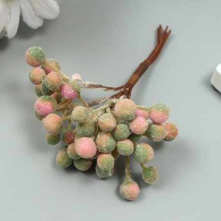 Decor for creativity "Berries" 1 bouquet = 6 branches lilac-green 10 cm