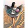 Pareo and beach rug "Graffiti David", D = 150 cm
