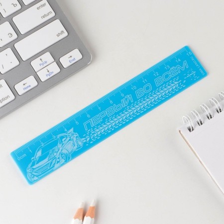 Plastic line 15 cm "first in everything", the blue case-1