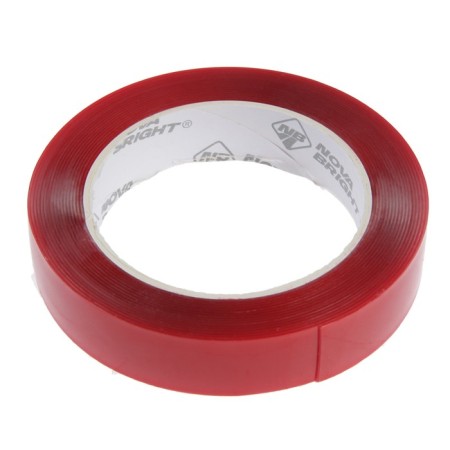 Adhesive tape Nova Bright-Fusion, bilateral, acrylic red + transparent, 22 mm x 5 m-1