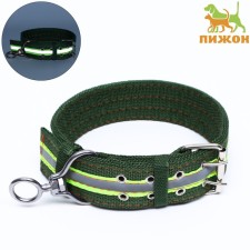 Four-layer reflective collar with a swivel 71 x 5 cm, Osh 55-65 cm, green