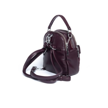 Women's backpack, natural suede, ludor purple, 23x10x23 cm-3