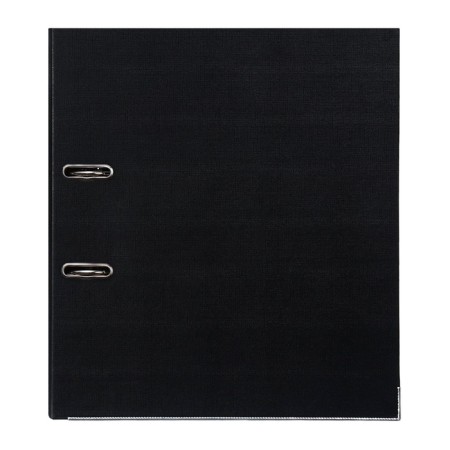 A4, 75 mm registrar, calligrata, PVC, embossing "Len", metal edging, pocket for a spine, black, black, mix-11