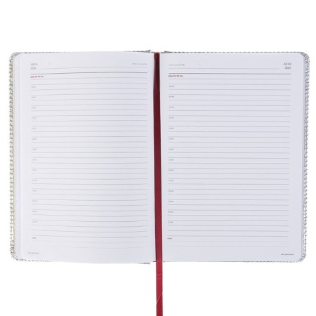 Diary of Leduced A5+, 136 sheets of Sidney Nebraska, Cover Artificial Leather, Silver Cut, Lascas, Silver-2