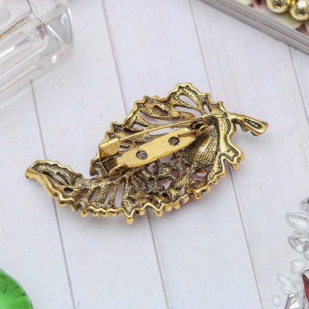Brooch "Autumn" openwork, color in black gold-1