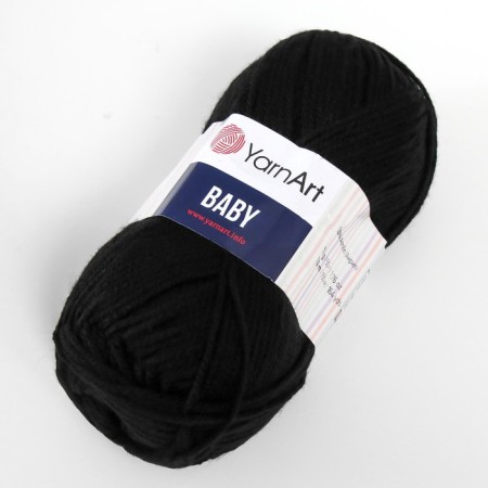 Yarn "Baby" 100% acrylic 150m/50g (585 black)-2