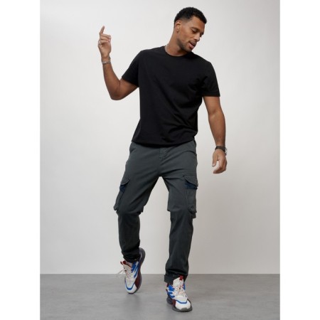 Cargo jeans men, size 44-46, dark gray color-4