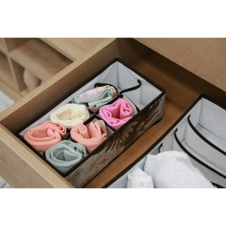 Organizer for storing linen “Astra”, 8 cells, 28 × 14 × 10 cm, brown color-4