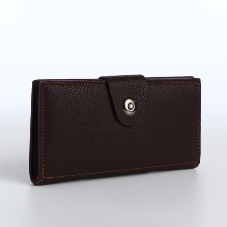 Male purse for magnet, department for cards, coins, brown color-1