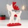 Souvenir Ceramics "White Deer with red horns in white peas" 17.7x12.2x3.7 cm