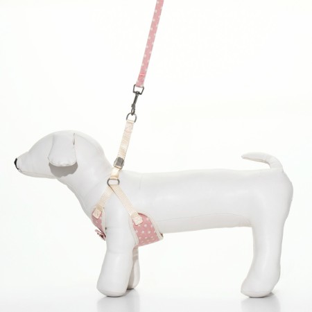 A set with a soft slope "peas", size m, leash 120 x 1.5 cm, og 34-66 cm, pink-1