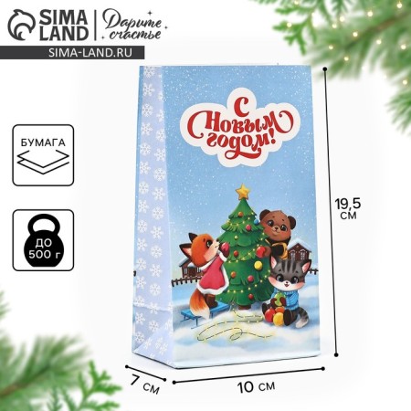 A package without pens “Happy New Year!”, Animals 10 x 19.5 x 7 cm, New Year