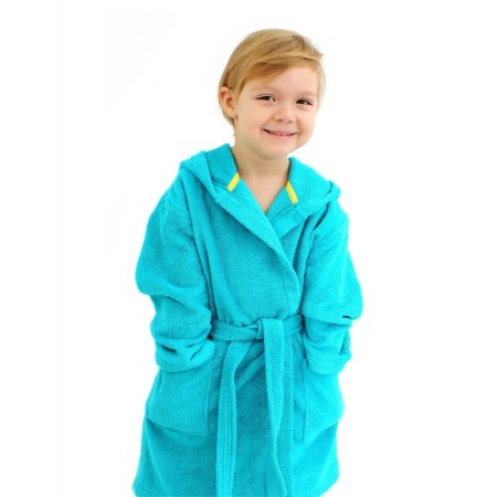 Children's robe, height 146 cm, turquoise color-1