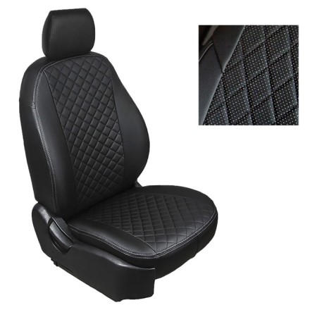 Auto-Cherkhly for Skoda Rapid, (40/60), without a rear armrest, 2020-n, rhombus, eco-leather, set 73277