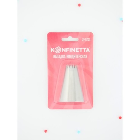 Konfinett confectionery nozzle "French star", d = 3.4 cm, output d = 1.4 cm, stainless steel-4