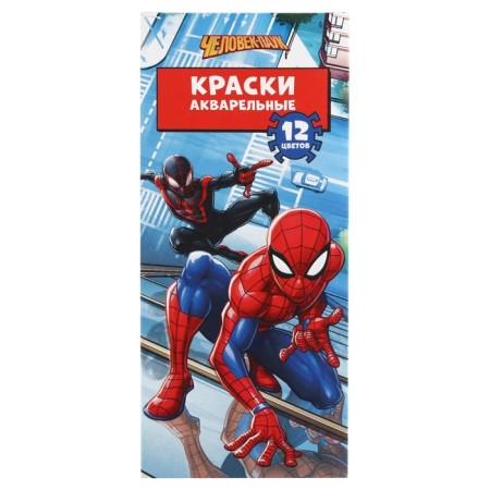 The honey watercolor "Spider-Man", 12 colors, in a cardboard box, without a brush-5