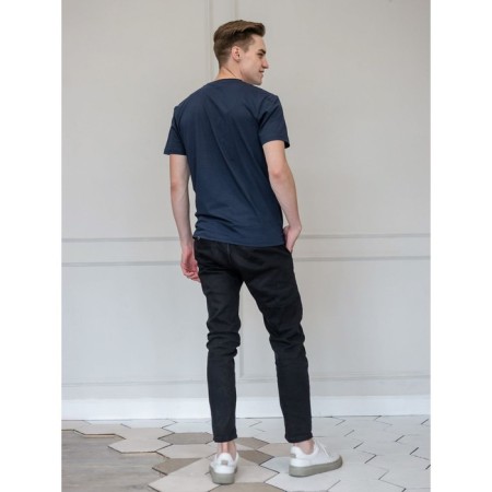 Male T-shirt, size 52, dark blue color-4