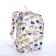 School backpack from textiles with a zipper, 3 pockets, pencil case, white/multi -colored color