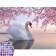 Diamond mosaic with a partial filling on the canvas "White Swan", 30 x 40 cm