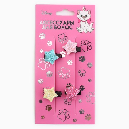 Hair clip, stars, 4 pcs, 2 cm, kitty Marie