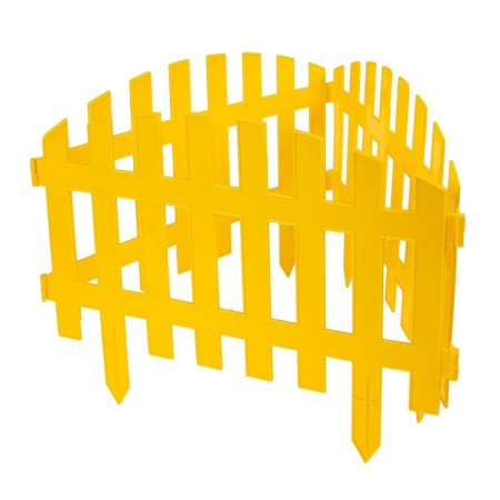 Decorative fence, 35 × 210 cm, 5 sections, plastic, yellow, ressans, Greengo-8