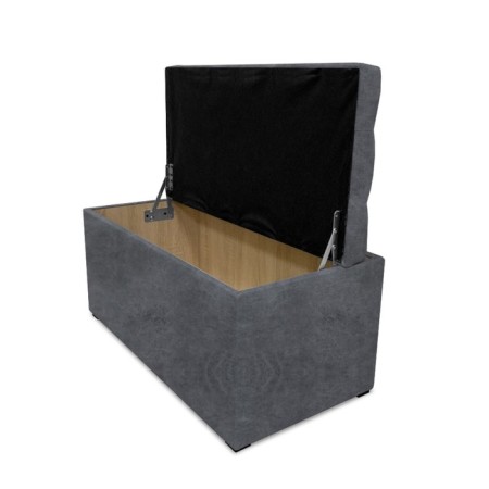 Puff with a lid and weighting, 800 × 400 × 420 mm, Dakota velor, Grey color-2