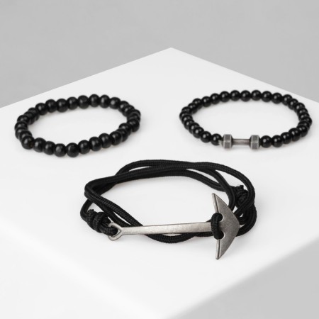 Male “nomad” bracelet, black color with black silver, d = 7.5 cm-2