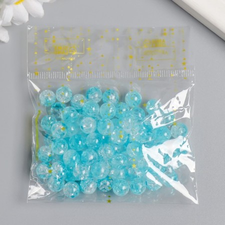 Beads for creativity Plastic "Soap bubble of blue and white" set of 20 grams 0.8x0.8x0.8 cm-2