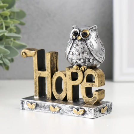 Souvenir Polystone "Owl on the letters. Hope" 3.7x9.5x9 cm-3