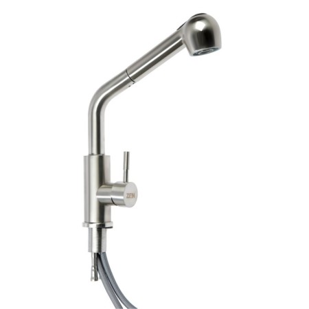Zein Z89 sink mixer, outgoing spout, 35 mm cartridge, stainless steel, satin