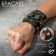 Bracelet Skin "Skull" is wide, black color with silver, 26.5 cm