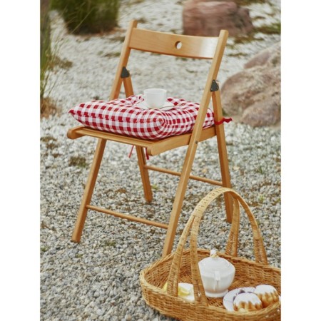 Pillow on the chair of the check, size 40x40 cm, red color