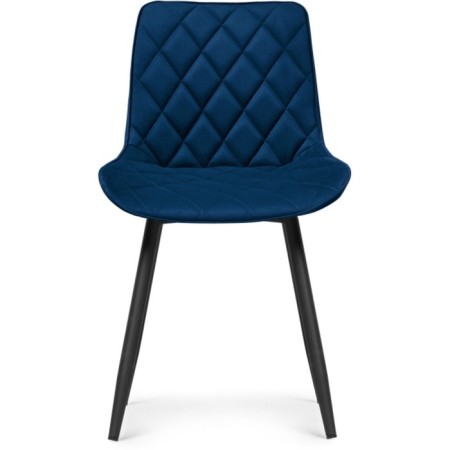 Stool on a metal frame Baoine metal/velor, black/blue 50x60x80 cm-1