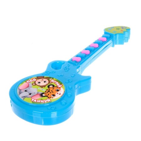 Musical guitar "Funny animals", toy, sound, blue color, in a bag-1