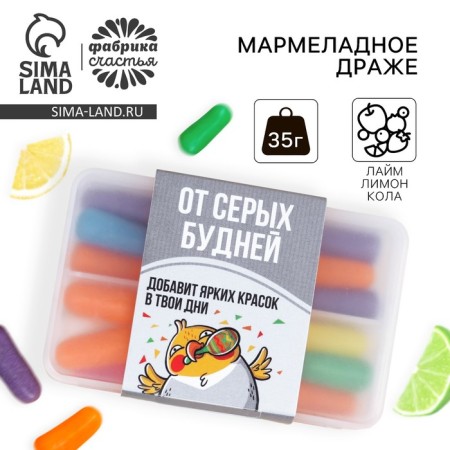 Marmalade dragees in a pill "from gray everyday life", 35 g.