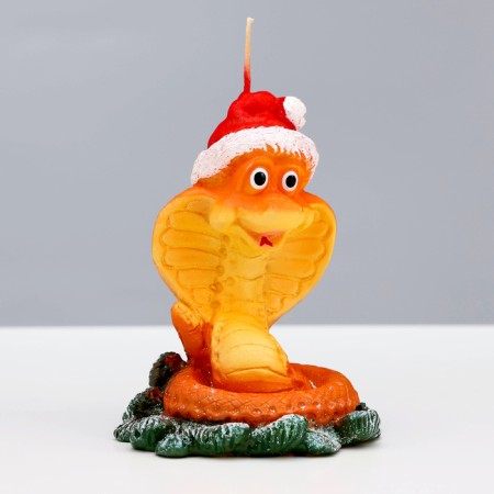 Figure candle "Snake in a hat. Symbol of the year 2025, 5x6.5x7.5 cm-5
