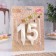Candle in the cake jubilee "line" (set 2 in 1), number 15 /51, pearl, 6.5 cm
