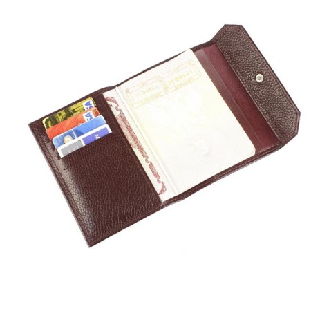 A passport cover on a button, 5 pockets, burgundy color-1