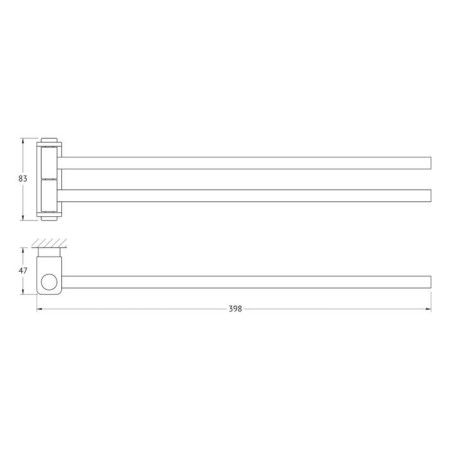 Twisting towel holder double 40 cm, chrome-1