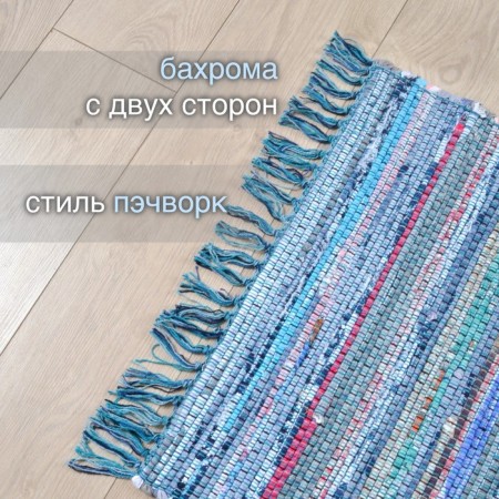Hindi rug, size 60x90 cm, blue-green color-2