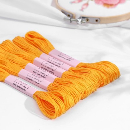 Muline threads, 8 ± 1 m, color dark yellow No. 742-1