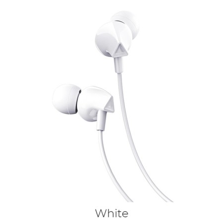 Hoco M60 headphones, wired, vacuum, microphone, jack 3.5 mm, 1.2 m, white-1
