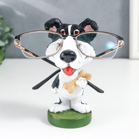 Souvenir Polystone stand for glasses "Pyosik with a bone" 13.5x8x7.5 cm