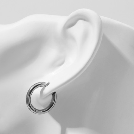 Piercing in the ear "Ring" classic, external d = 16 mm, internal d = 12 mm, color silver-2