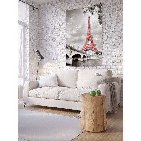 Decorative panel with photo printing "Romance in Paris", vertical, size 150x200 cm