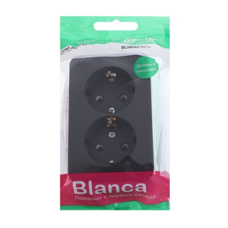 Double SE BLANCA, 16 A, 250 V, invoice, with salary, IP20, anthracite, Blnra010216-1