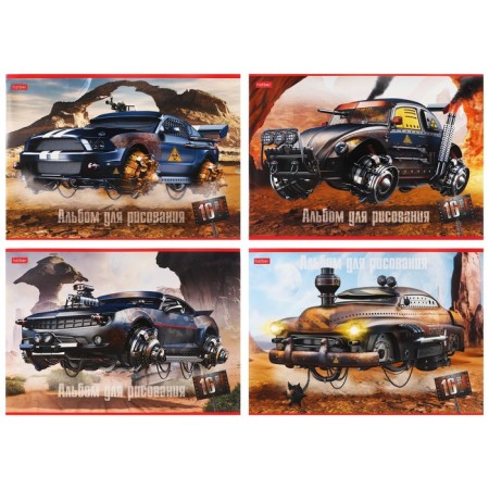 Album for drawing A4, 16 sheets "dieselpank", cover coated cardboard, block 100 g/m2, mix